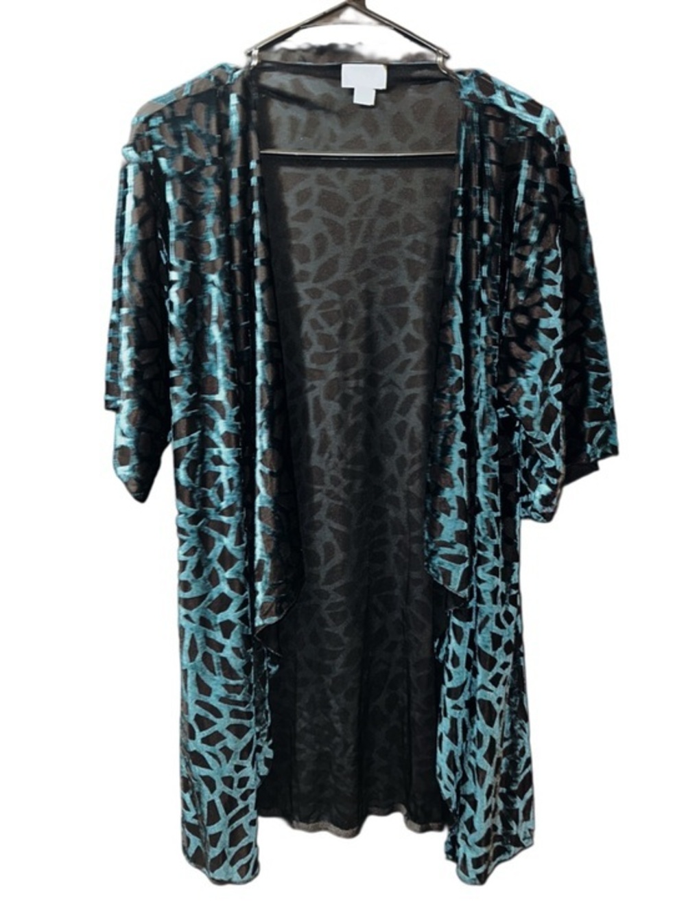 Lularoe Black Fringe Hem Animal Print Kimono